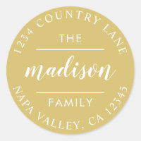 Gold Circle Script Create Your Own Return Address