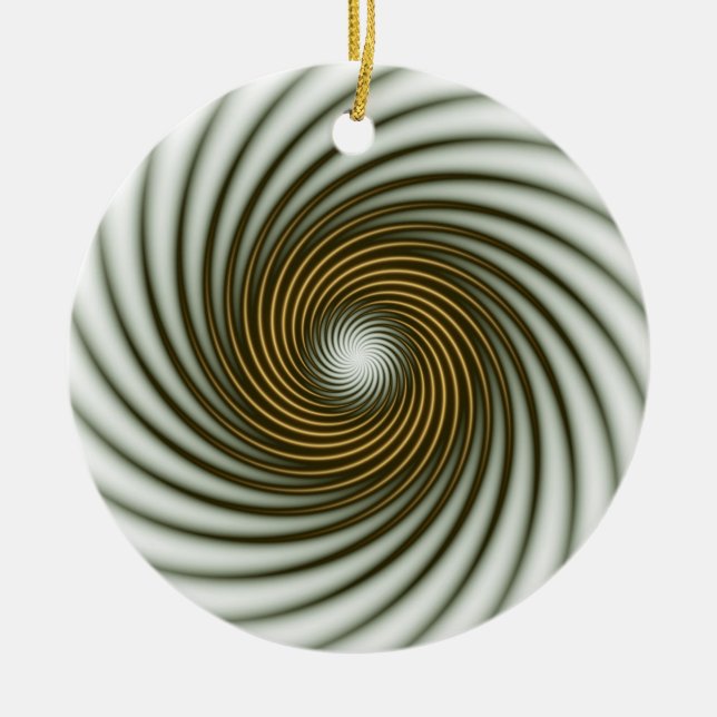 Gold Circle Spin Ceramic Tree Decoration (Front)