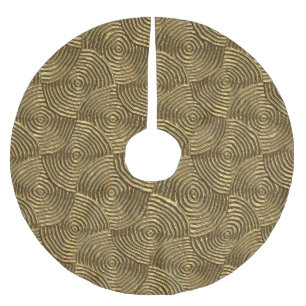 Gold Circle Texture: Abstract Seamless. Brushed Polyester Tree Skirt