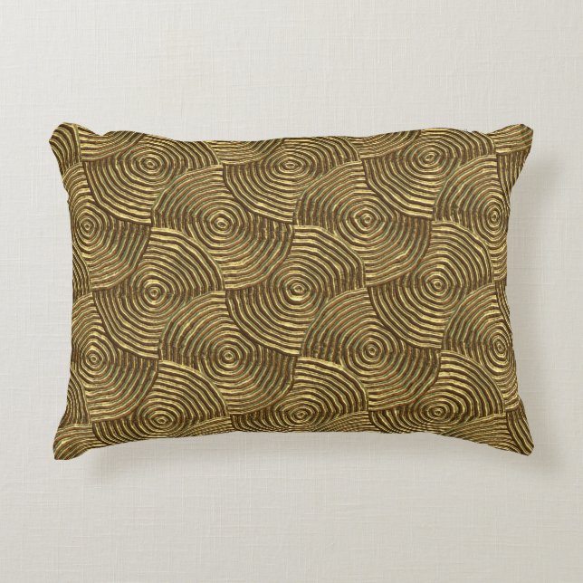 Gold Circle Texture: Abstract Seamless. Decorative Cushion (Front)