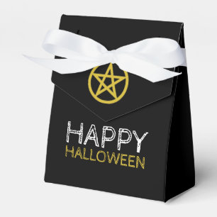 Gold Circled Pentagram, Happy Halloween Favour Box