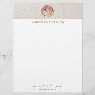 Gold Circles and Confetti Customized Letterhead