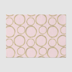 Gold Circles & Blushing Pink Modern Trendy Chic Tissue Paper