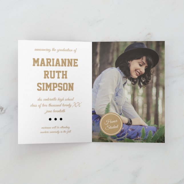 Gold Circles Photo Graduation Invitation (Inside)