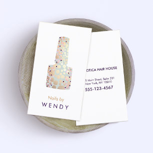Gold Circles Polish Bottle Nail Salon Manicurist Business Card