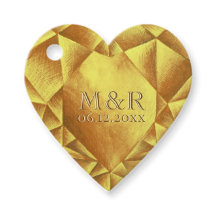  Gold Citrine Watercolor Heart Wedding Anniversary