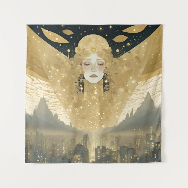 Gold City Angel Tapestry (Front)