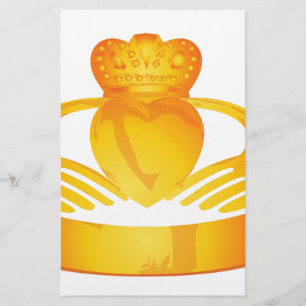 gold claddagh ring stationery