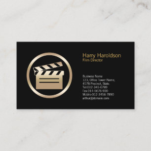 Gold Clapperboard Icon Director Business Card
