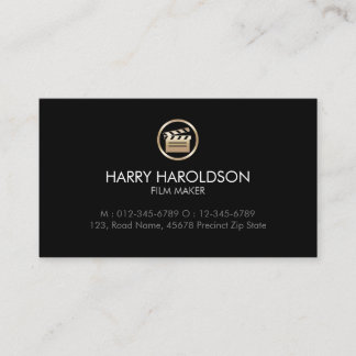 Gold Clapperboard Icon Film Director Visual Arts Business Card