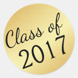 Gold Class of 2017 Graduation Stickers