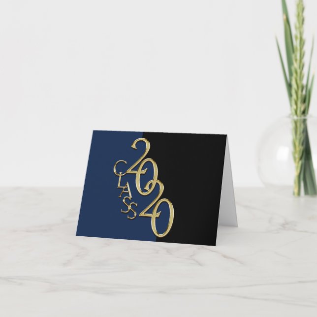 Gold Class of 2020 Graduation Thank You Card (Front)