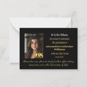  Gold Class of 2025 Graduation Announcement Card
