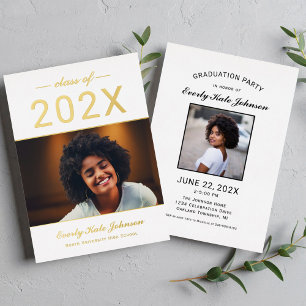 Gold Class of 2026 Photo Graduation Party