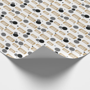 Gold "Class Of" Dog Tag and Dots Pattern Wrapping Paper