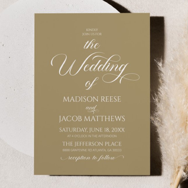 Gold Classic Elegant Minimalist Wedding Invitation (Creator Uploaded)