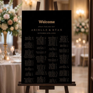 Gold Classic Minimal Alphabetical Seating Chart