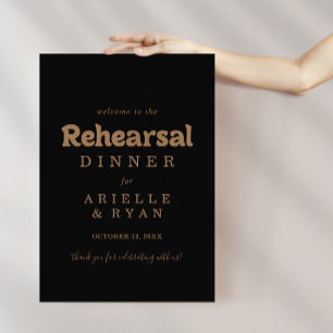 Gold Classic Minimal Rehearsal Dinner Welcome Poster