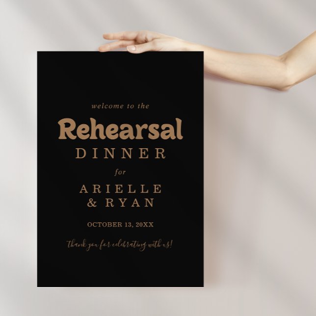 Gold Classic  Minimal Rehearsal Dinner Welcome  Poster (Creator Uploaded)