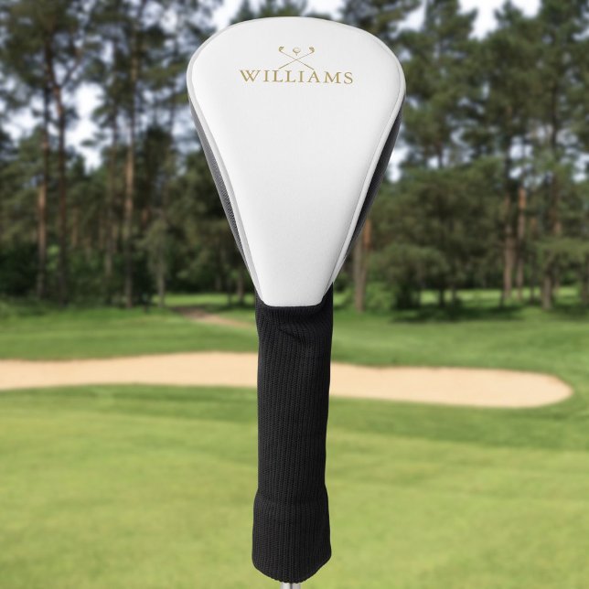Gold Classic Personalised Name Golf Clubs Golf Head Cover (Gold Classic Personalized Name Golf Clubs Golf Head Cover)