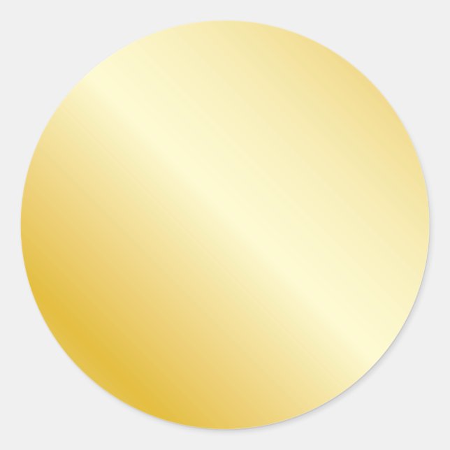 Gold Classic Round Sticker (Front)