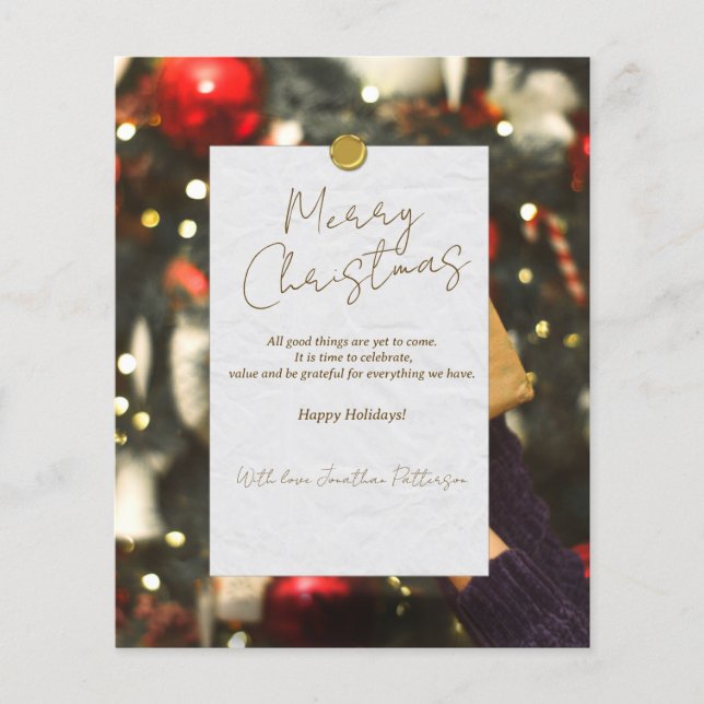 Gold Classy and Elegant Merry Christmas Instagram  Flyer (Front)