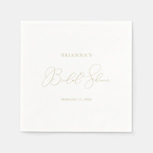 Gold Classy Chic Minimalist Bridal Shower Napkins
