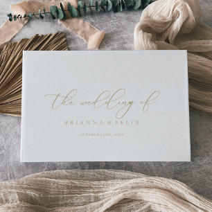 Gold Classy Chic Minimalist Wedding  Guest Book