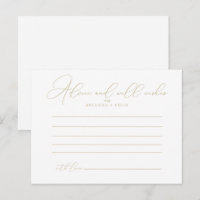 Gold Classy Chic Wedding Advice Card