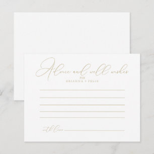 Gold Classy Chic Wedding Advice Card