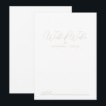 Gold Classy Chic Wedding Words of Wisdom Advice Card<br><div class="desc">This gold classy chic wedding words of wisdom advice card is perfect for a rustic wedding. The simple and elegant design features classic and fancy script typography in gold. These cards are perfect for a wedding, bridal shower, baby shower, graduation party & more. Personalise the cards with the names of...</div>