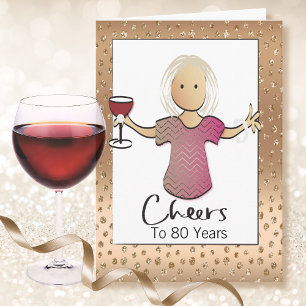Gold Classy Elegant 80 Birthday Card for Her