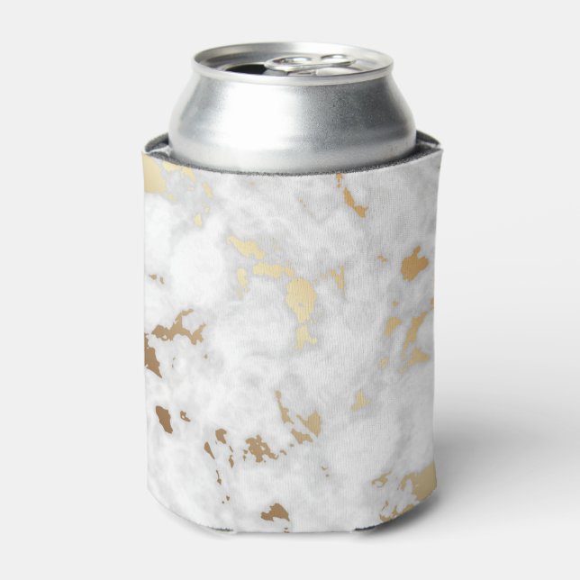 Gold Classy Marble stone design Can Cooler (Can Front)