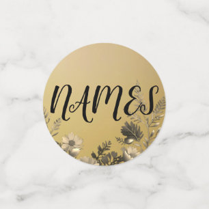 Gold Clear & Simple Light Floral Design Wedding Confetti