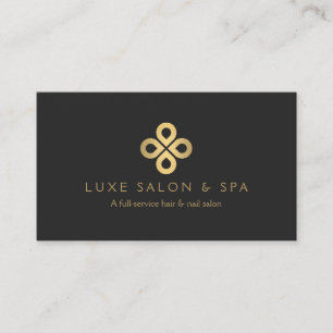 Gold Clover Logo for Salons and Makeup Artists Business Card