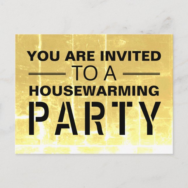 Gold Club Poster Housewarming Party Invitation (Front)
