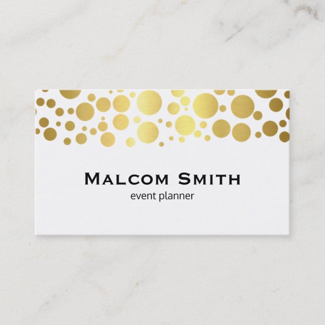 Gold Cluster | Lux Shimmer, white Business Card (Front)