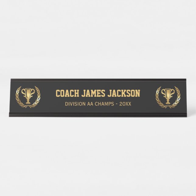 Gold Coach Desk Name Plate (Front)