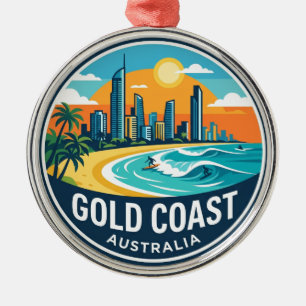 Gold Coast Australia Metal Tree Decoration