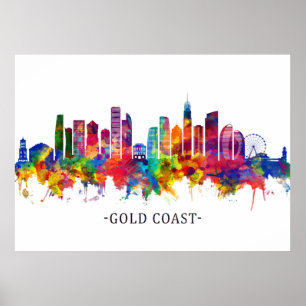 Gold Coast Australia Skyline Poster