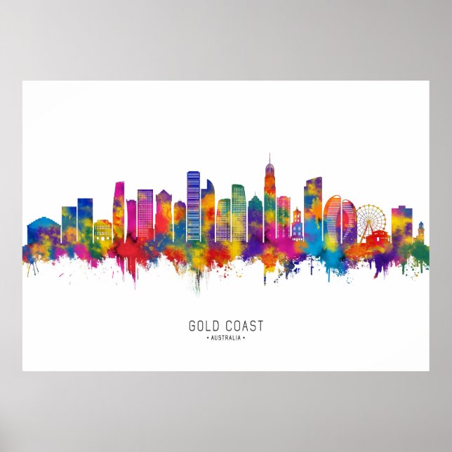 Gold Coast Australia Skyline Poster (Front)