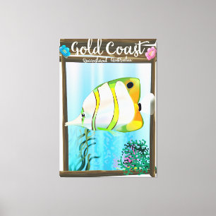 Gold Coast Australia travel poster. Canvas Print