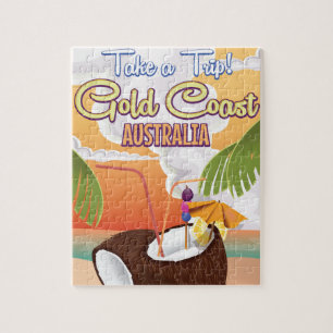 Gold Coast, Australia travel poster Jigsaw Puzzle