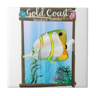 Gold Coast Australia travel poster. Tile