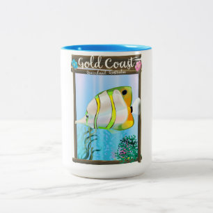 Gold Coast Australia travel poster. Two-Tone Coffee Mug