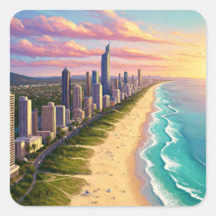 Gold Coast Australia Travel Square Sticker