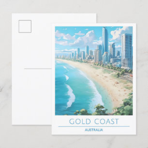 Gold Coast Australia Vintage Travel Postcard