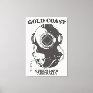 Gold Coast Queensland Australia diving poster Canvas Print