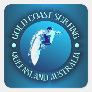 Gold Coast Surfing Square Sticker