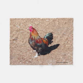 Gold Cockerel Rooster fleece blanket